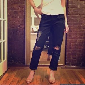 Lucky Brand Sienna Cigarette Black Ripped Jeans